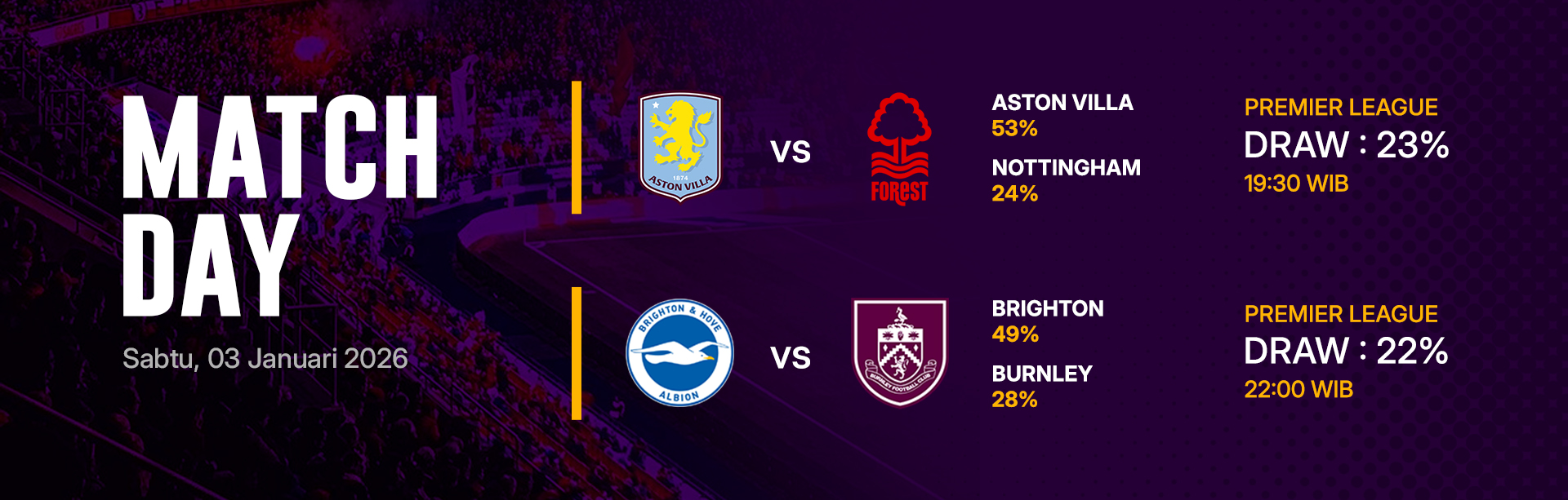 JADWAL BOLA 03 JANUARI 2026