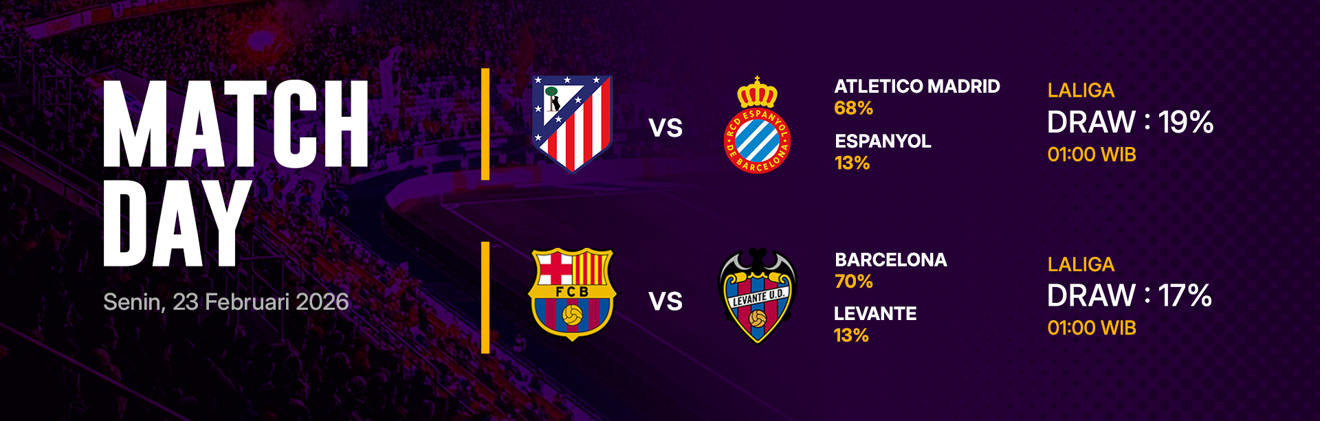 JADWAL BOLA 23 FEBRUARI 2026