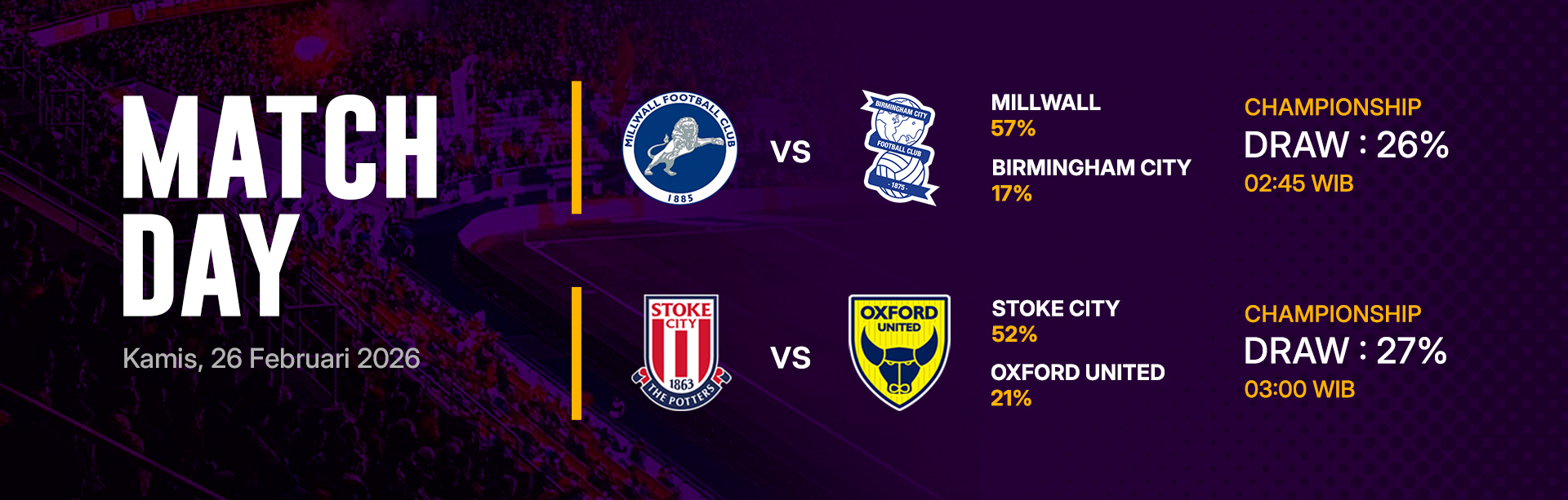 JADWAL BOLA 26 FEBRUARI 2026