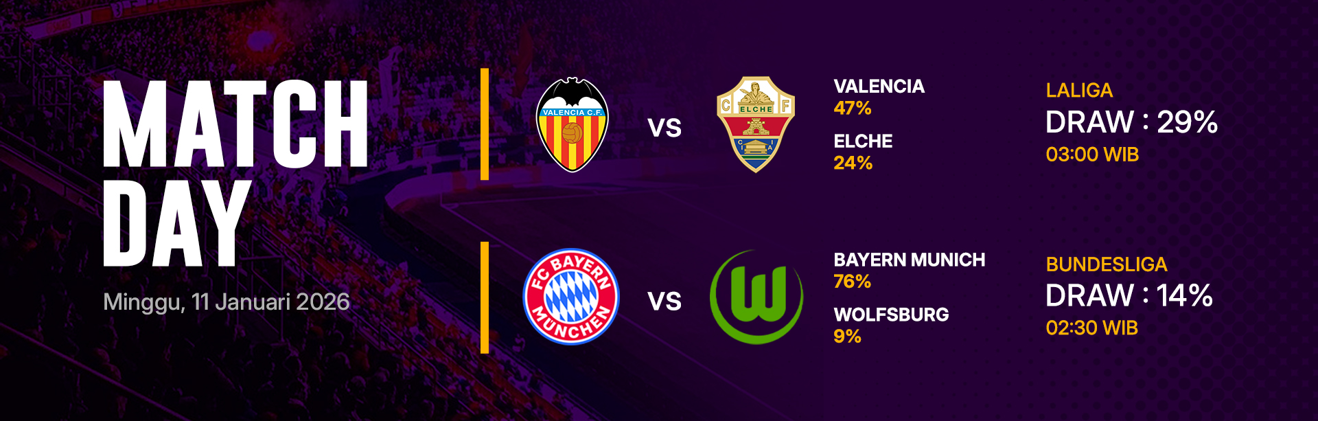 JADWAL BOLA 11 JANUARI 2026