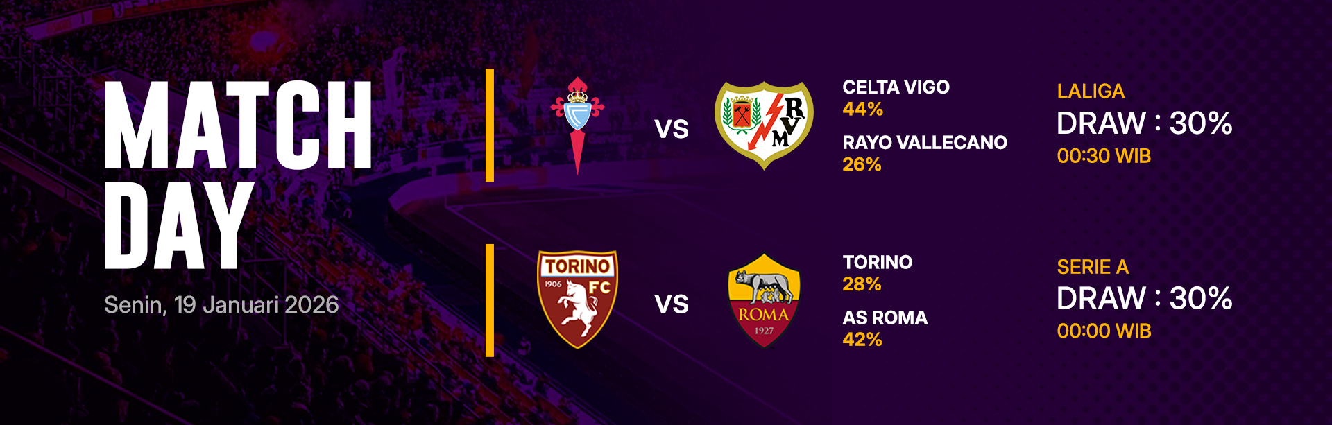 JADWAL BOLA 19 JANUARI 2026