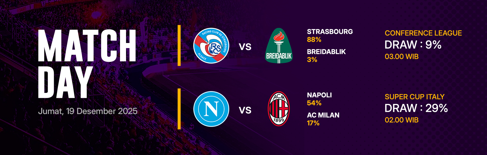 JADWAL BOLA 19 DESEMBER 2025