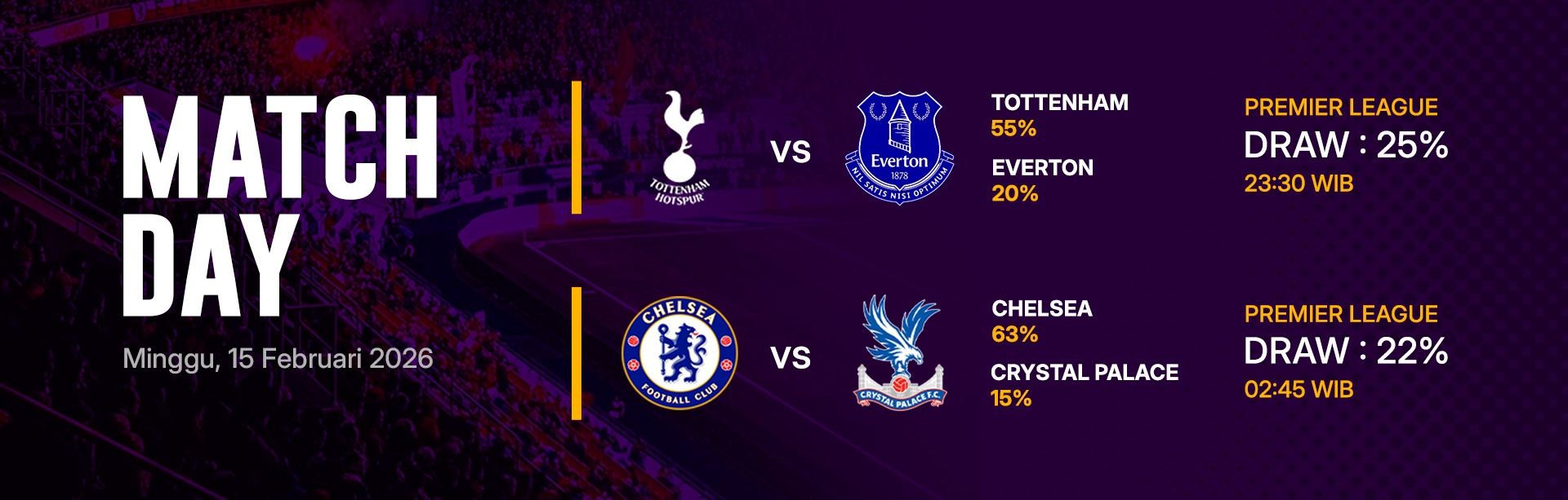 JADWAL BOLA 15 FEBRUARI 2026