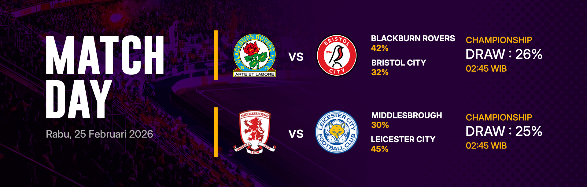 JADWAL BOLA 25 FEBRUARI 2026