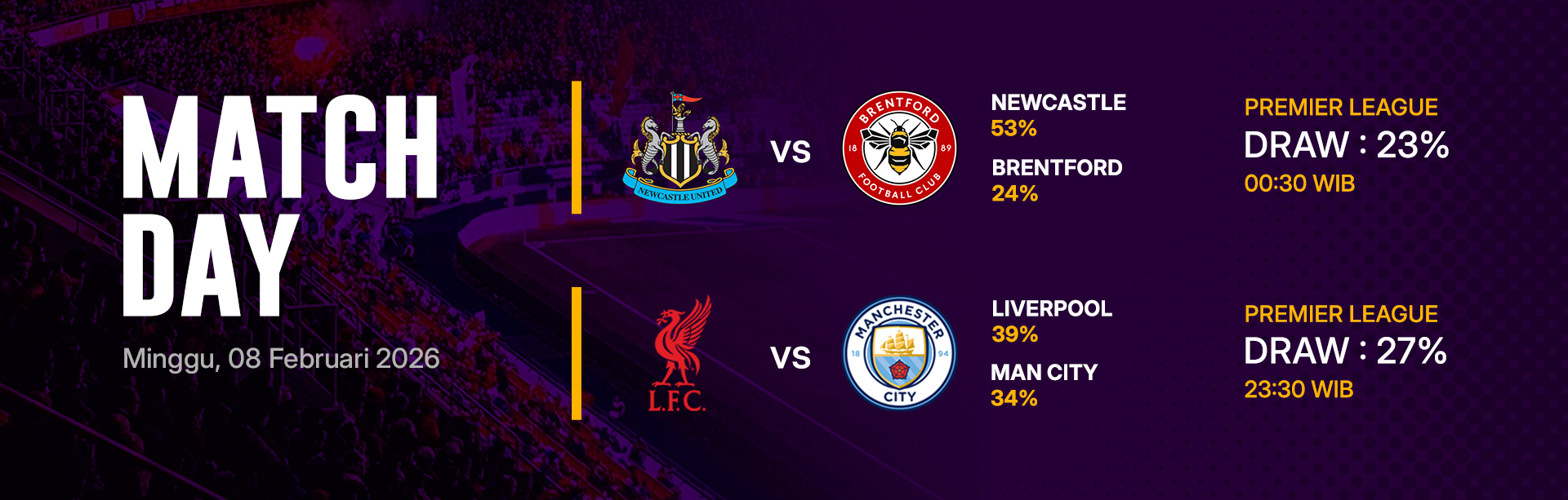 JADWAL BOLA 08 FEBRUARI 2026