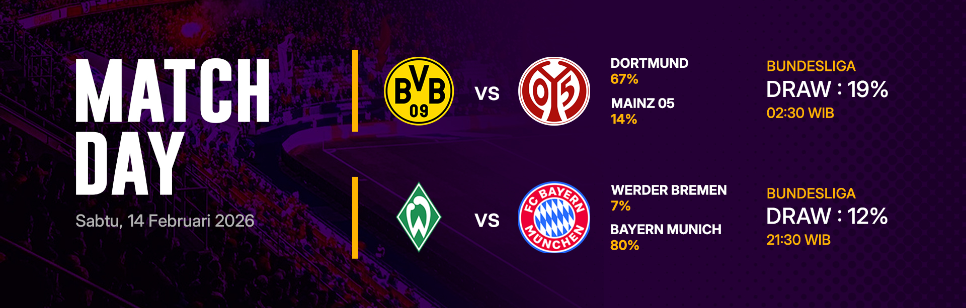 JADWAL BOLA 14 FEBRUARI 2026