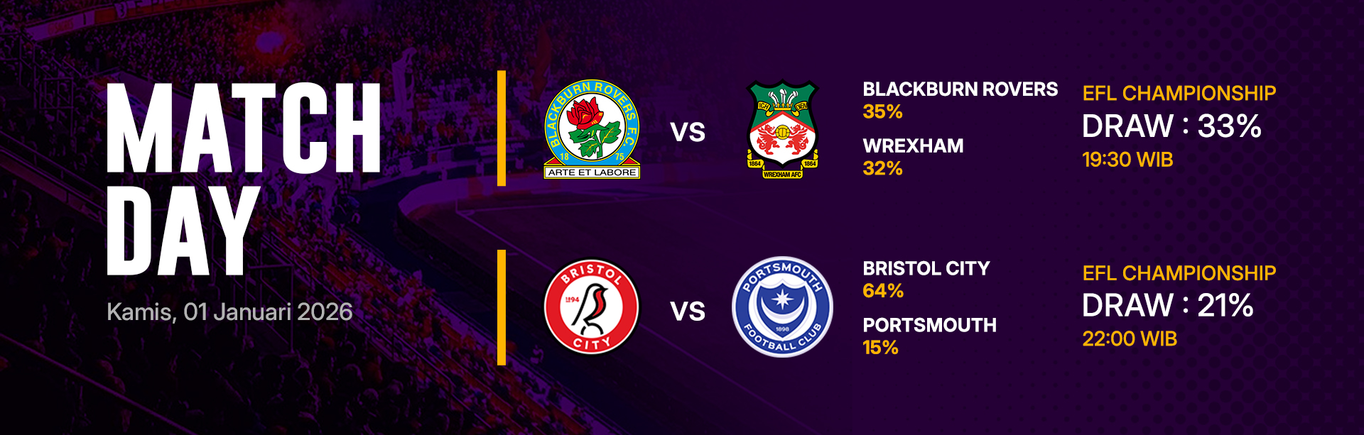 JADWAL BOLA 01 JANUARI 2026