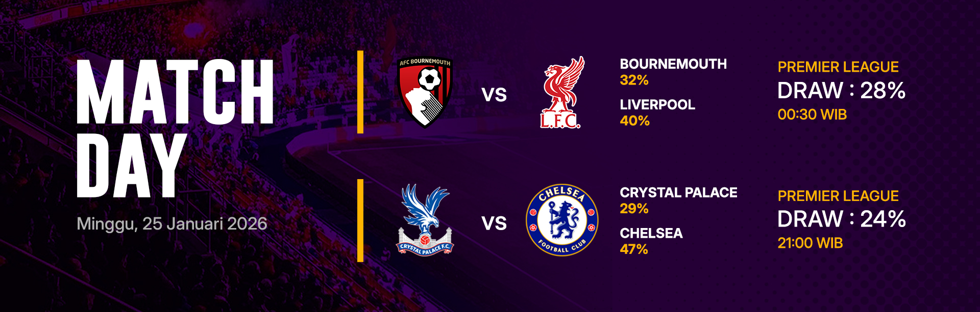 JADWAL BOLA 25 JANUARI 2026
