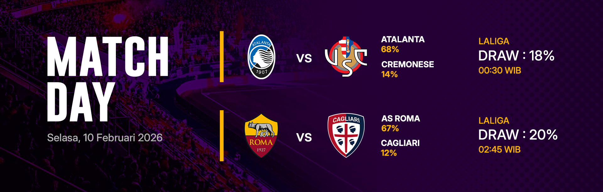 JADWAL BOLA 10 FEBRUARI 2026