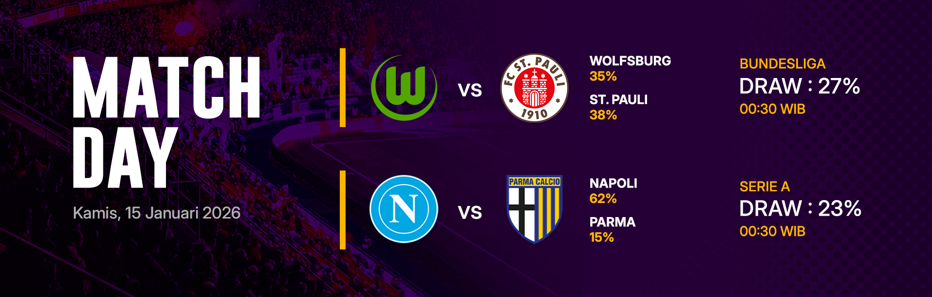 JADWAL BOLA 15 JANUARI 2026