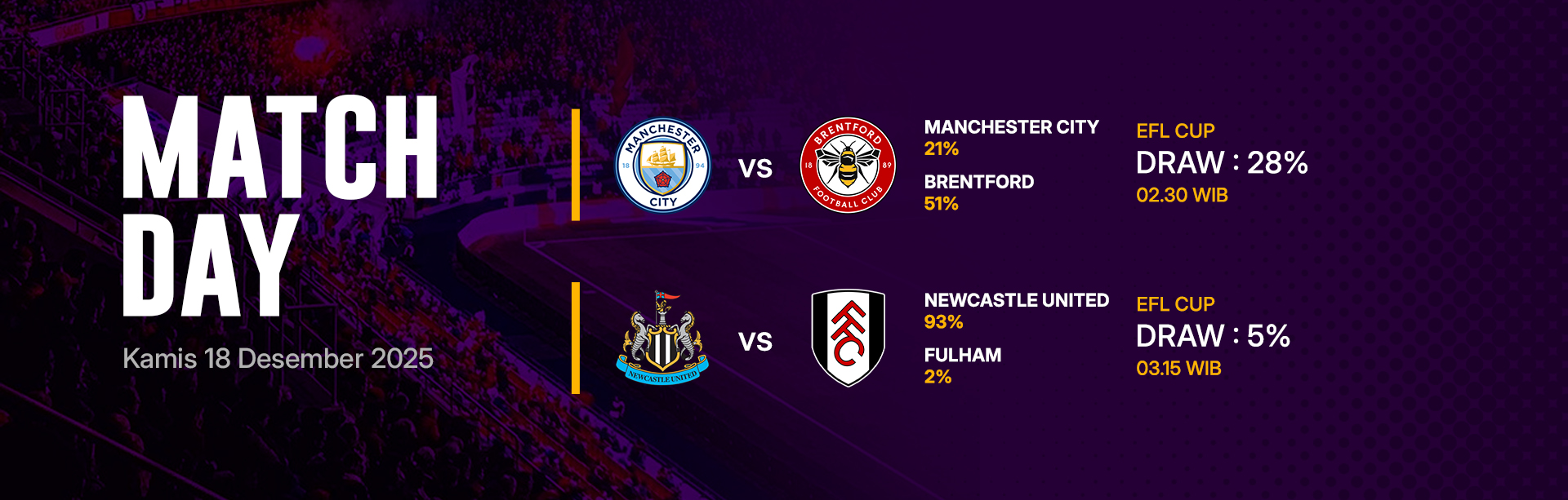 JADWAL BOLA 18 DESEMBER 2025
