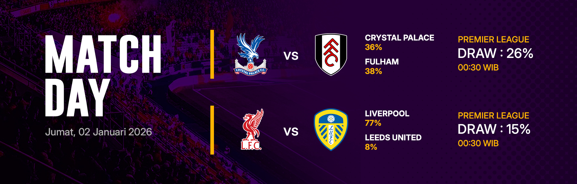 JADWAL BOLA 02 JANUARI 2026