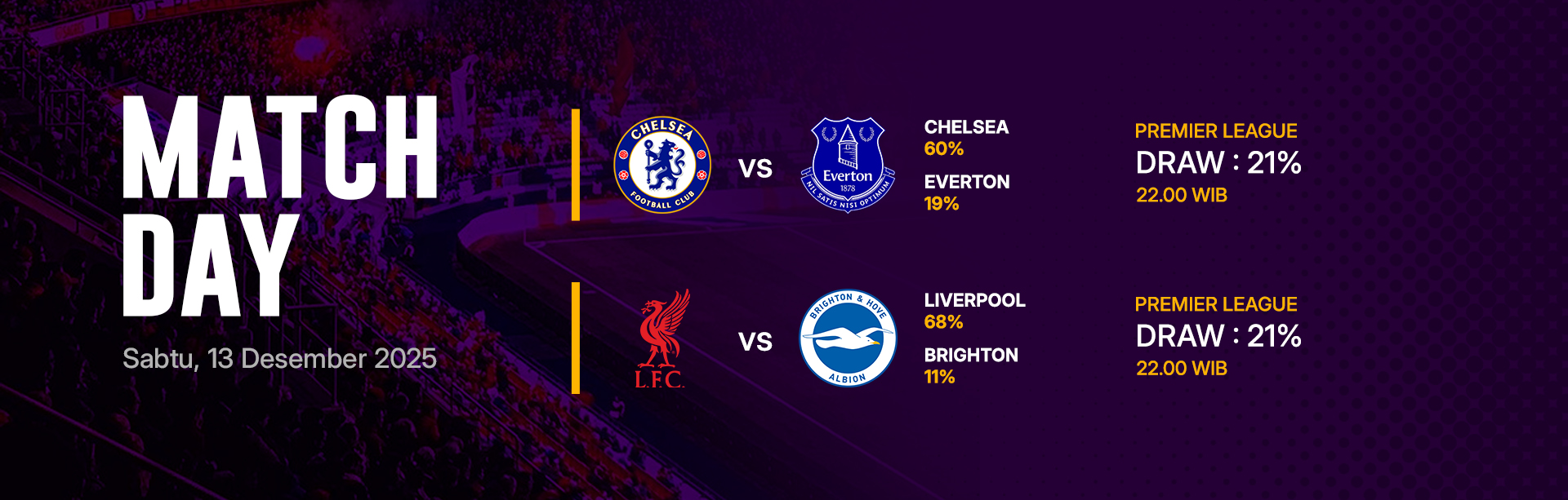JADWAL BOLA 13 DESEMBER 2025