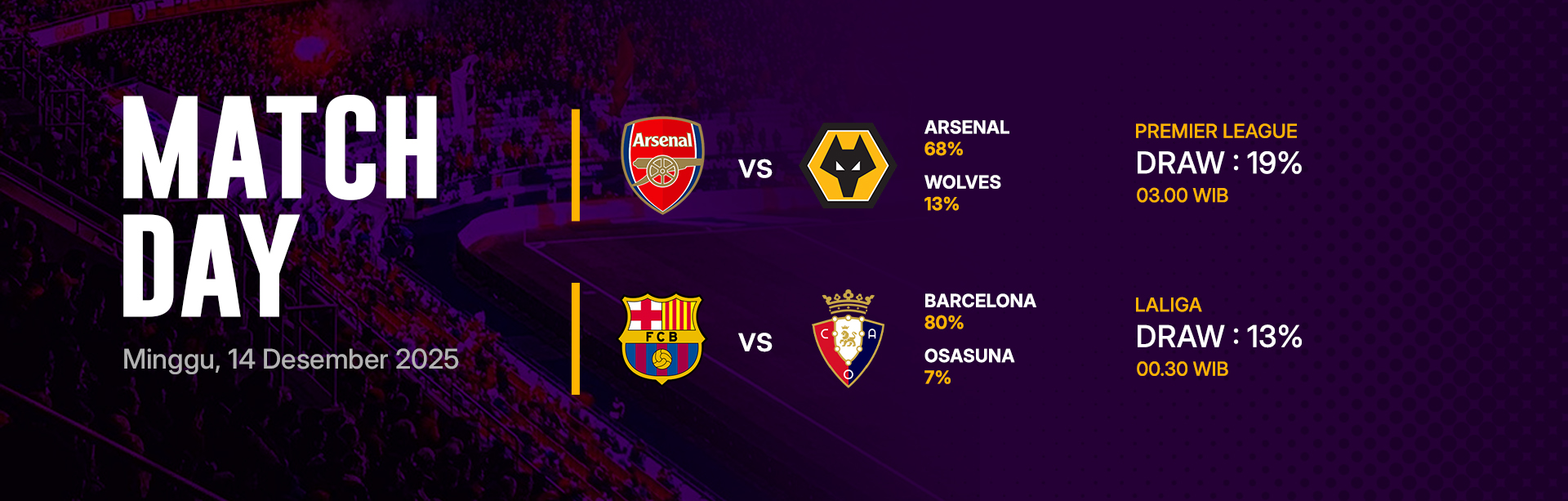 JADWAL BOLA 14 DESEMBER 2025