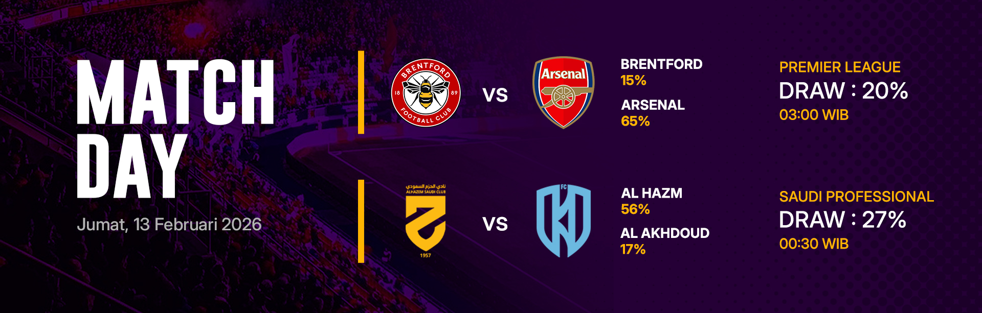 JADWAL BOLA 13 FEBRUARI 2026