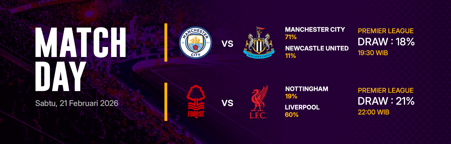 JADWAL BOLA 21 FEBRUARI 2026