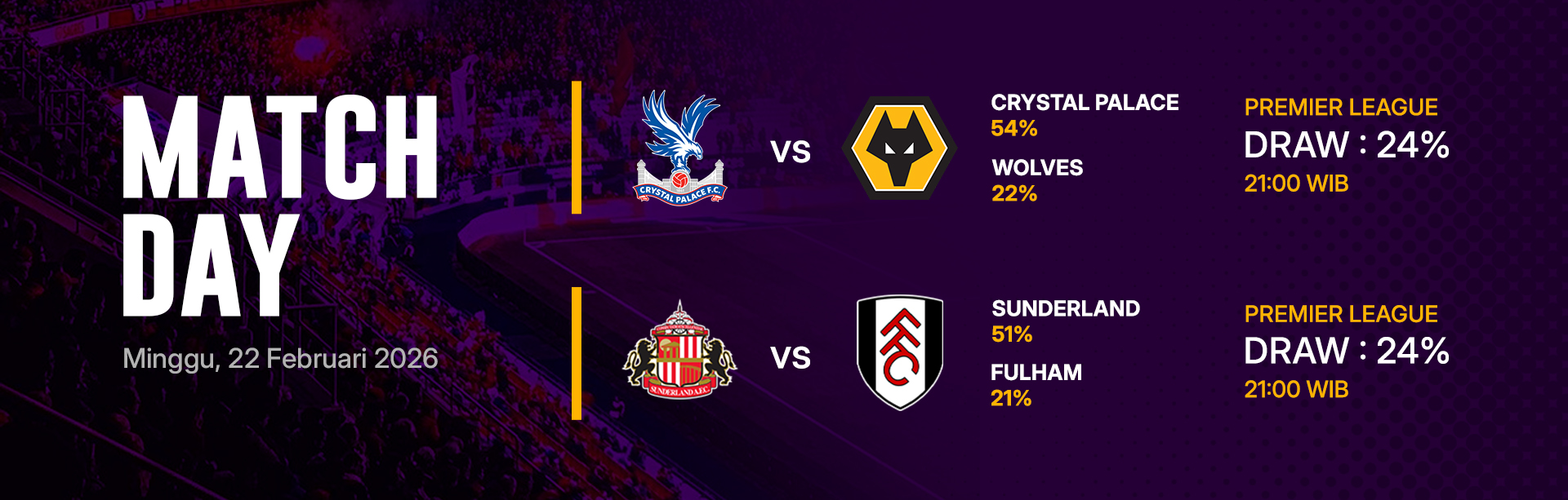 JADWAL BOLA 22 FEBRUARI 2026