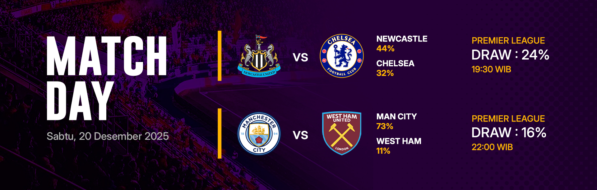 JADWAL BOLA 20 DESEMBER 2025