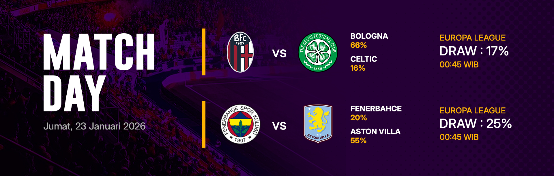 JADWAL BOLA 23 JANUARI 2026