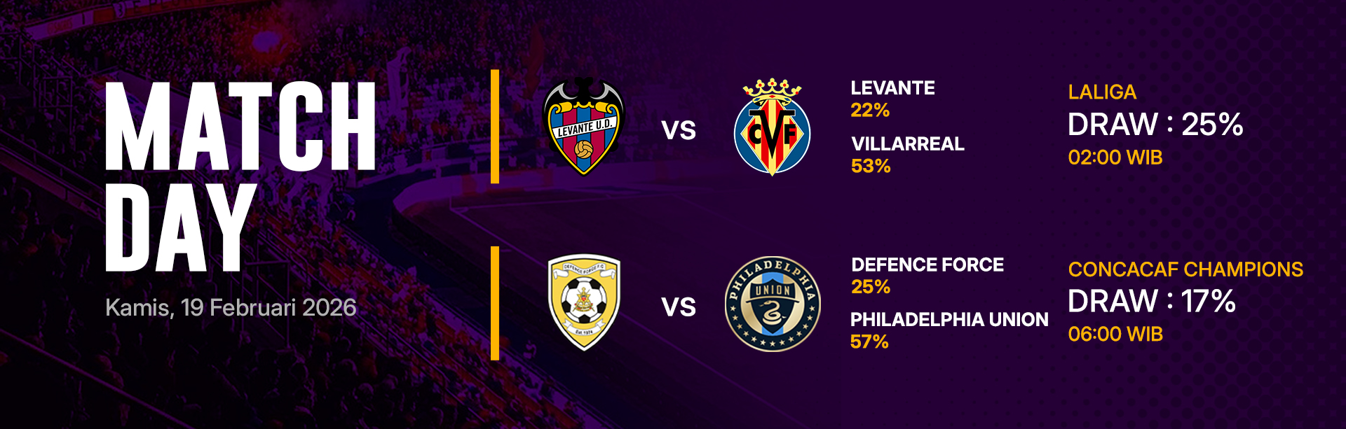 JADWAL BOLA 19 FEBRUARI 2026