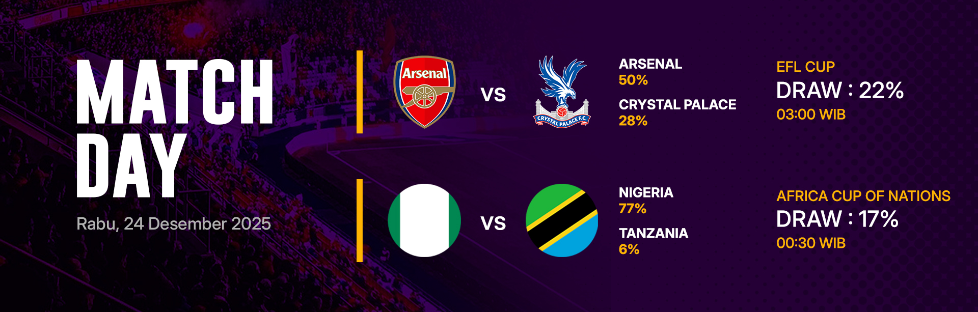 JADWAL BOLA 24 DESEMBER 2025