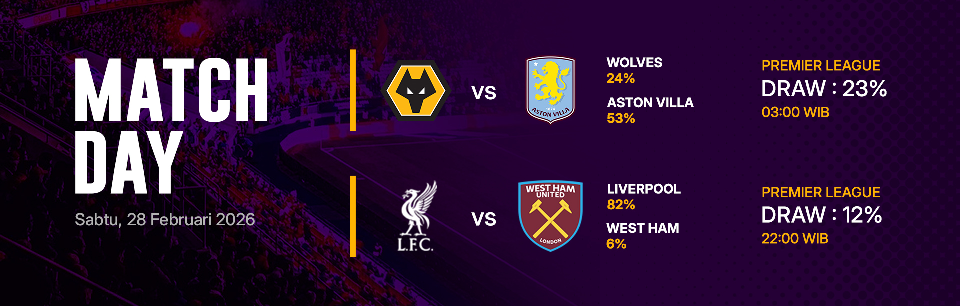 JADWAL BOLA 28 FEBRUARI 2026