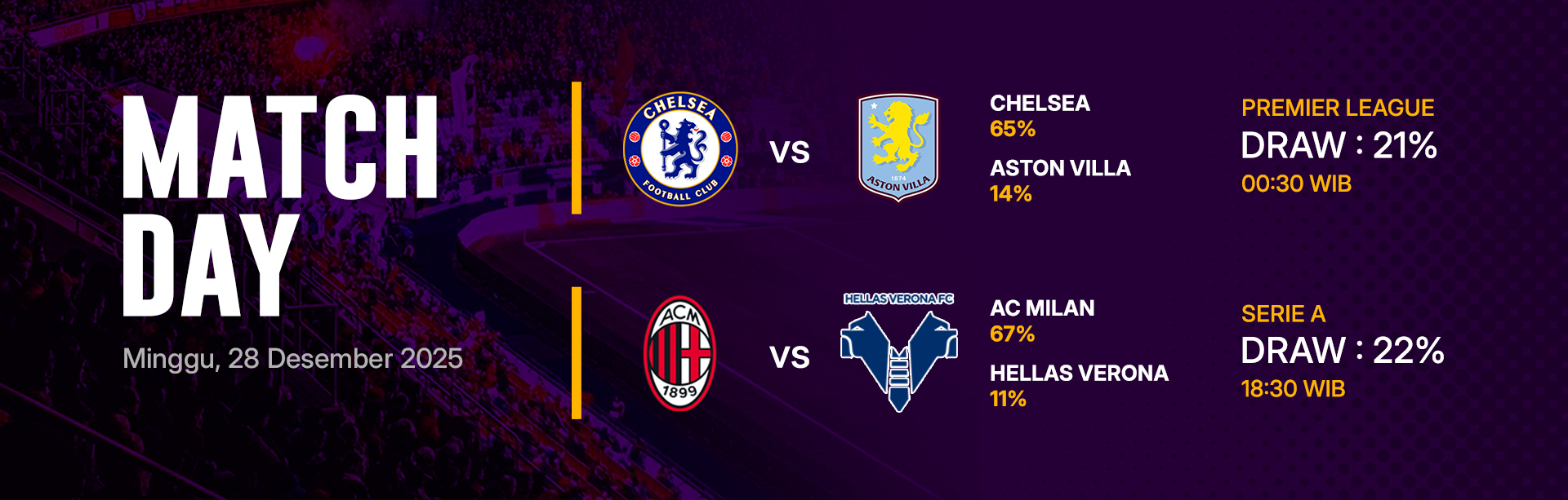 JADWAL BOLA 28 DESEMBER 2025