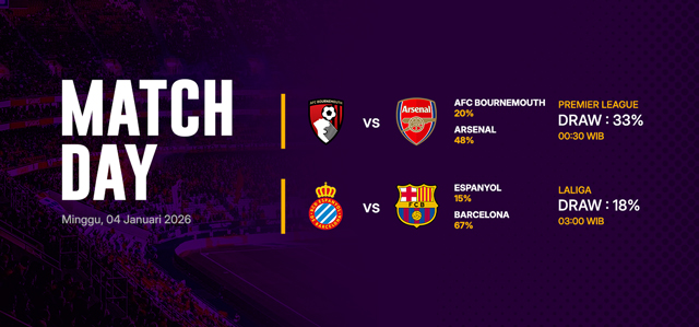 JADWAL BOLA 04 JANUARI 2026