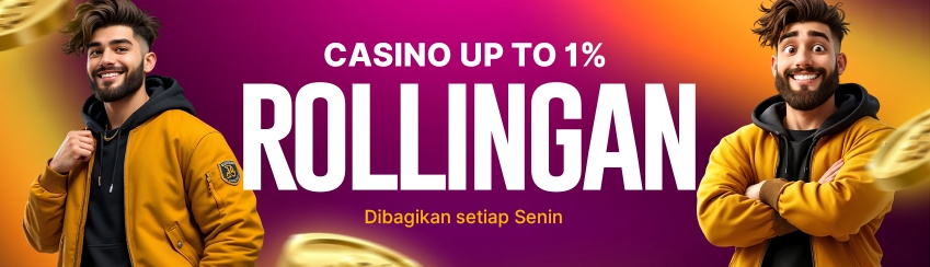 ROLLINGAN MINGGUAN CASINO UP TO 1%